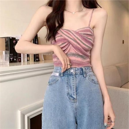 Randig Suspender Extravasation PINK