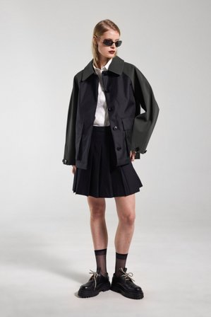 Bandhagen Patch Raincoat Black