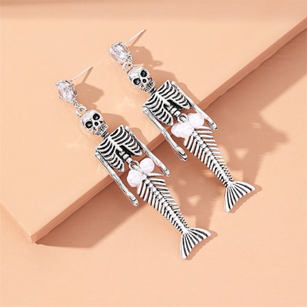 1 par Halloween-øreringe kreative kranieperle dinglende øre