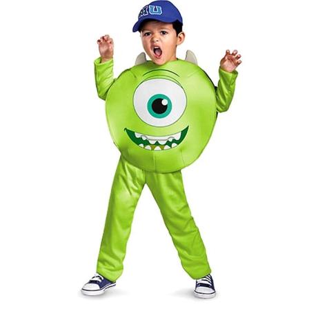 Morsom Mike Wazowski Halloween Purim-kostyme Jumpsuit for barn Monster University 3 stk 1 sett AS SHOW S