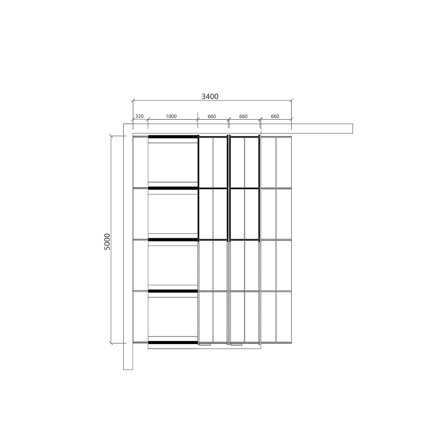Archiv-Kompaktregal TRANSFORM, 5000x3400 mm