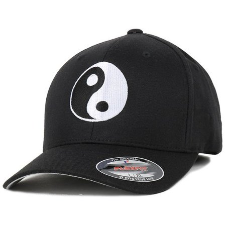 Iconic - Svart flexfit Keps - Yin & Yang Black/White Flexfit @ Hatstore