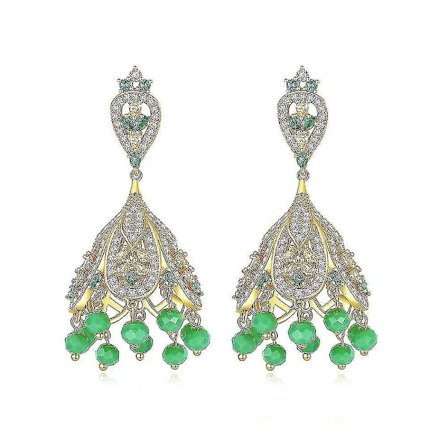 Drop örhängen gröna zirkon smycken gåva örhängen