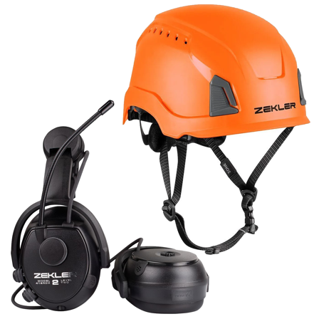 Zekler 412RDH + Zone Mips Kuulosuojainpaketti sisältäen kuulosuojaimet ja suojakypärän Oranssi, Kuulosuojaimet