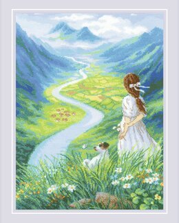 Broderikit Billede Hvor floden flyder - Riolis