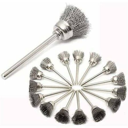 45 st Rostfritt Stål Borste Borrmaskin Borstar Dremel Roterande Verktyg Tillbehör för Rengöring Polering