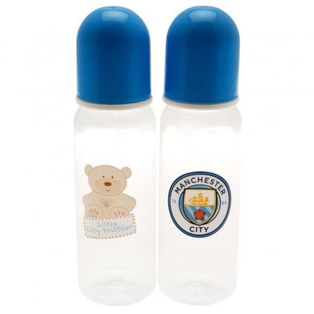 Manchester City FC Babymatningsflaskor (2-pack) One Size Blå