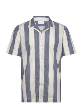 Lindbergh Striped Linen/Cotton Shirt S/Sstriped Linen/Cotton Shirt S/S - Multi/patterned - S