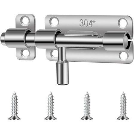 Rustfri stål dørbolt skydelås til badeværelse skur soveværelse sikkerhed 10 cm sølv