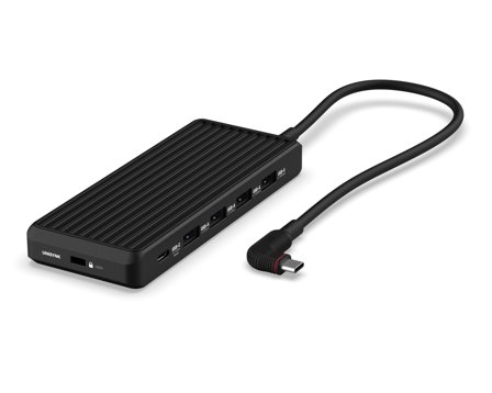 UNISYNK 10 Port Dual Screen Hub - dokkingstasjon - USB-C 3.1 - 2 x HDMI - GigE