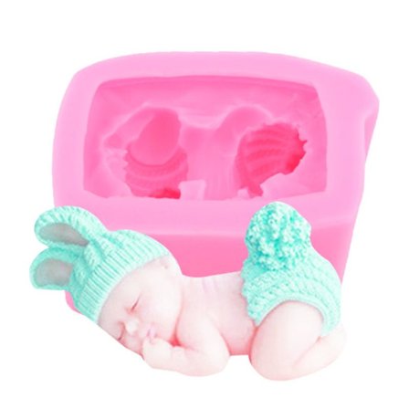 Sovende Baby Lys Siliconeforme Flip Kage Dekorationsforme Baby Flydende Forme Aroma Gipsforme