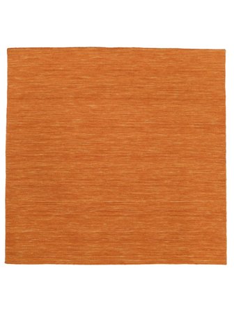 Handloom Flat 250X250 Largo Arancione Monocromatico Quadrato Tappeto Di Lana