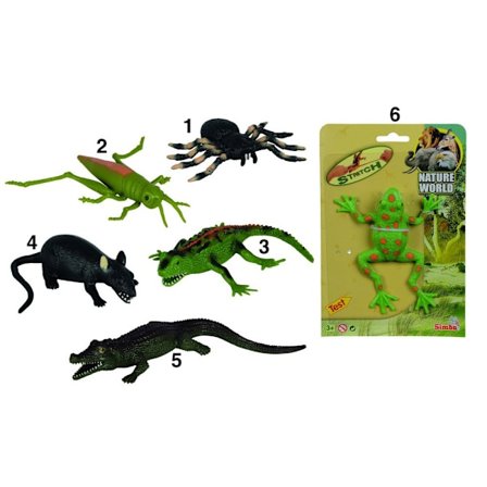Simba Nature World Animals Djur Mjuk & Stretchig Ödla Råtta mm