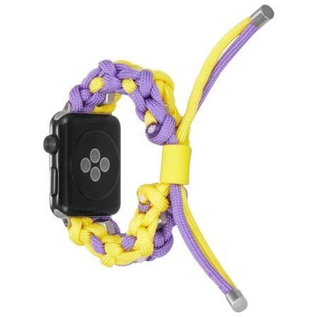 Apple Watch (45 mm) unikt klockarmband i nylon - Gul / Lila