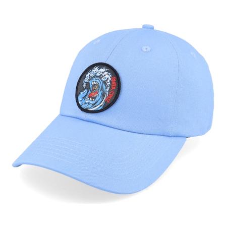 Santa Cruz - Kids Screaming Wave Cap Sky Blue Dad Cap Unconstructed Blue Cap - @ Hatstore