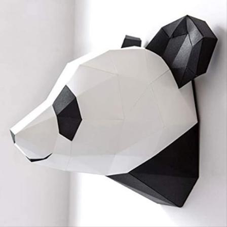 1 kpl 3D Panda Pää Paperimalli Origami Paperieläinveistos
