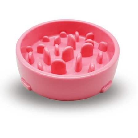 1 stk. (rosa) Langsom Foderskål til Hunde, Langsom Spiseskål, Anti
