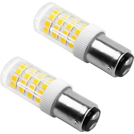 5W LED Symaskinslampa B15d, 220-240V, 500LM Kallvit 6000K, Motsvarar 40W Glödlampa, Ej Dimbar, B15 Bajonettlampa för Co