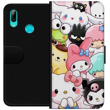 Kompatibelt Lommeboketui til Huawei P smart 2019 Tett mønster av søte figurer med store øyne i ulike farger og uttrykk med LABUBU-tekst
