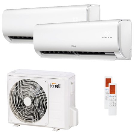 Condizionatore Ferroli Giada dual split 12000+12000 BTU inverter A+ wifi unità esterna 6.2 kW