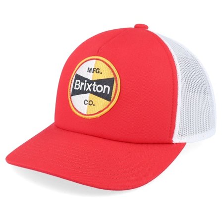 Brixton - Red trucker Czapka Z Daszkiem - Patron Medium Profile Arora/White Trucker @ Hatstore