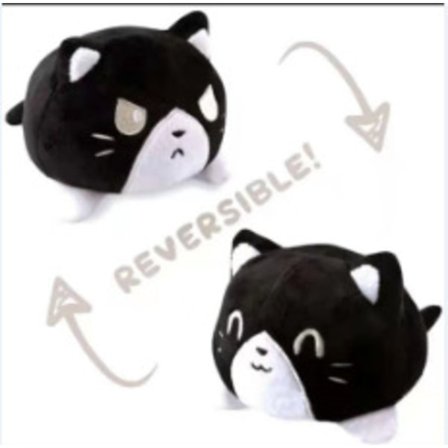 Mub- Vändbar flip katt plyschleksak söt djur flip docka