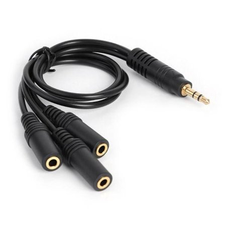 3,5 mm Guldpläterad PVC 3-polig Kontakt till 3-vägs Stereo Audio Hörlursdelare Adapter Kabel Audio AUX Utgång Adapter