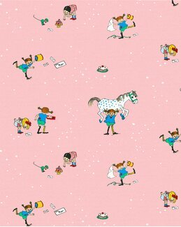 Meterware Pippi mit Freunden Rosa