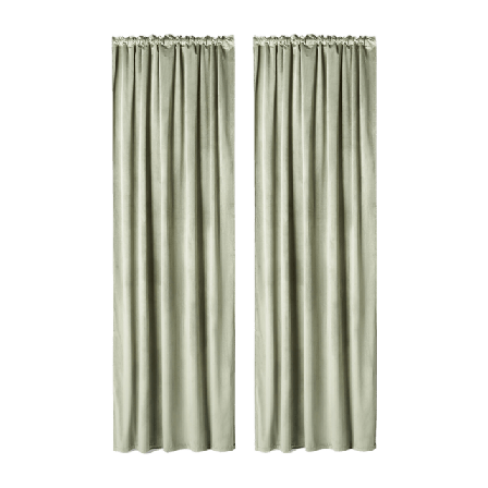 Åhléns Home Sammetsgardin SARA 140x300 cm, 2-pack Gardiner Grön
