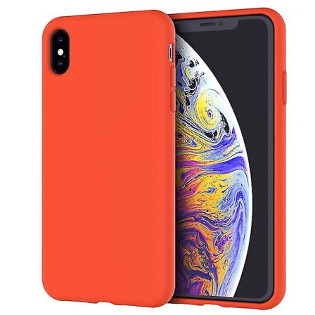 Chronus Silikonfodral för iPhone Xs Max 6,5 tum, Silkeslent Full-body Skyddande iPhone Xs Max Fodral (kryddig orange)
