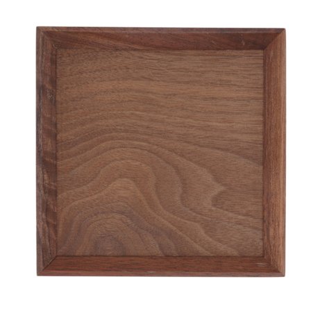 Serveringsbricka i svart valnöt, elegant fyrkantig bricka för te, frukt, ost, vin eller måltider