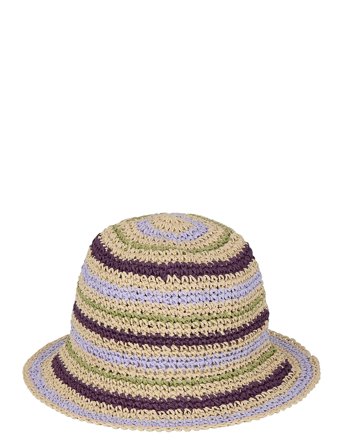 Striped Saverina Straw Hat Purple Becksöndergaard
