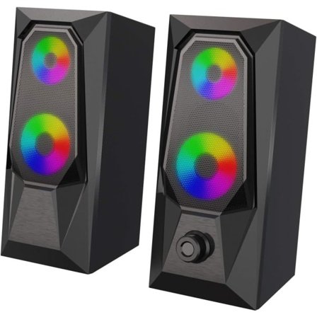 Datorhögtalare, RGB Färgad LED-ljusemitterande Högtalare, Stereo Subwoofer Datorhögtalare, USB2.0 Kanal PC-högtalare