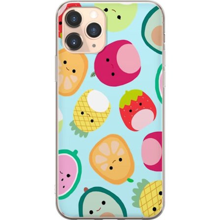 Kompatibel Mobilcover til Apple iPhone 11 Pro Mønster af kawaii frugter som jordbær citron ananas og avocado på lyseblå baggrund