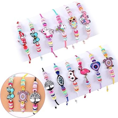 12 stk Jentearmbånd Barn Vennskap Unicorn Armbånd Smykker