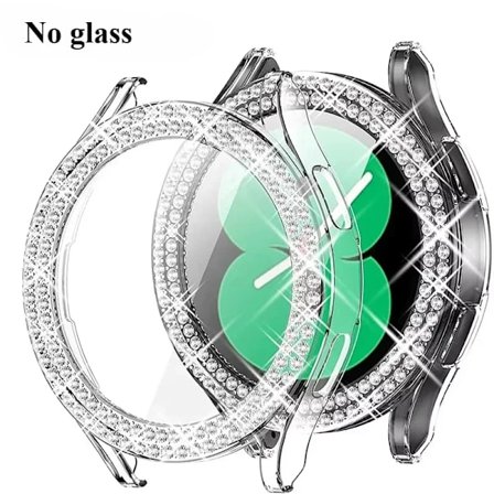 Bling Diamant Skal för Samsung Galaxy Watch 7 6 5 4 PC Skyddsskal 40mm 44mm Skärmskydd stötfångare Transparent Fodral