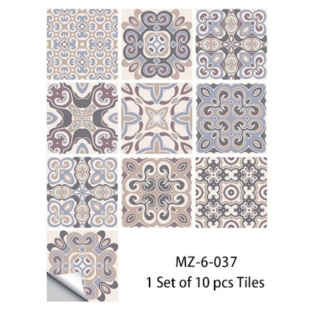 Retro stil grå flise mønster matte gulv klistermærker køkken flise bordplade renovering vandtæt væg klistermærker (10 cm x 10 cm)