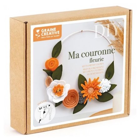 DIY filt - Graine Creative - Min blomsterranker - 20 cm - Unisex - Hjemmelavet dekoration