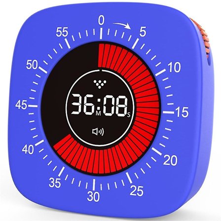 Visuel timer til børn, digital timer med 60-minutters nedtælling, lydløs timer til skrivebordstimer ur til [HkkK]