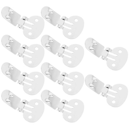 10 stk rustfritt stål tomme skoklips DIY håndverkstilbehør (32mm X 20mm) (10 stk, sølv)