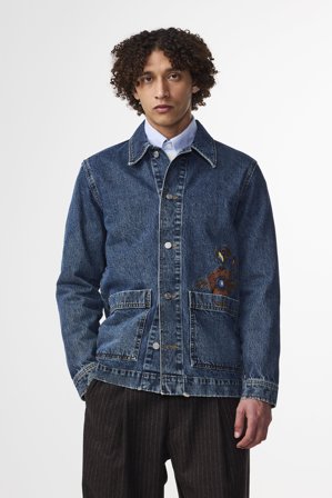 Ollie 1847 Overshirt Herr Blå Ekologisk Bomull