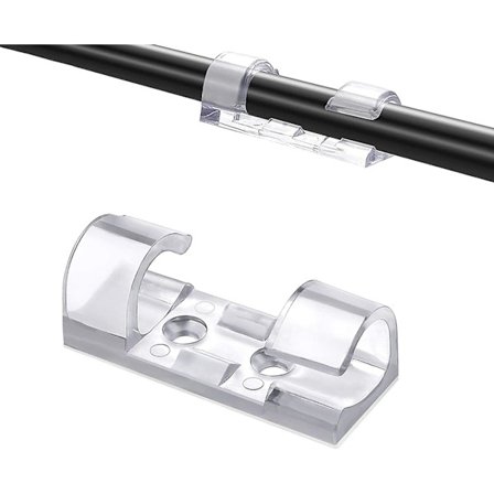 Kabelclips [16 styk (Transparent, L)], Kabeloprydningsclips, Klæbende