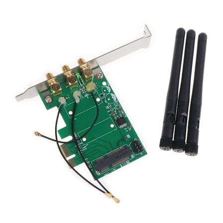 Trådlöst Wifi Nätverkskort Mini PCIE Till PCI-E 1X Skrivbordsadapter Tillbehör Antenner Datorkomponent Nätverksadapter