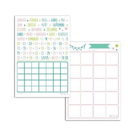 Sablonit - Toga - Kuukausisivut x2 - 15x20cm - Monivärinen - Tee itse Bullet Journal