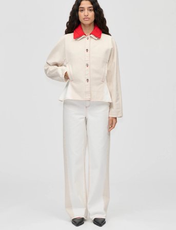 STINE GOYA 2453 Double Rinse Denim, Peplum Col - Cream - M