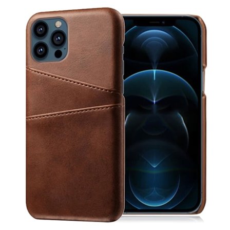 iPhone 13 Pro Max skal med korthållare - Brun