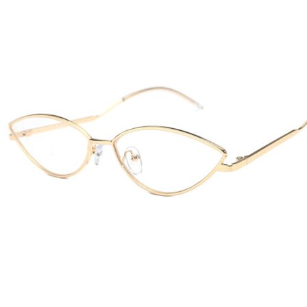 Mordely Cat Eye Metal Solglasögon Designer Solglasögon GULD-PLAIN GLASÖGON