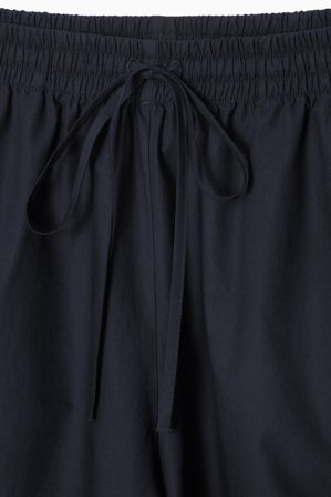 COS Women's Pantalón Corto De Algodón Con Cordón De Ajuste in Azul