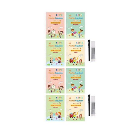 Barnebok for engelsk skriving - gjenbrukbar håndskriftbok for barn for å lære å skrive