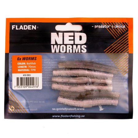 Fladen NED worm 6p 7cm Baitfish